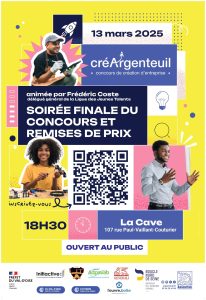 Affiche promotionnelle du show final du concours CréArgenteuil – remise des prix – mars 2025.